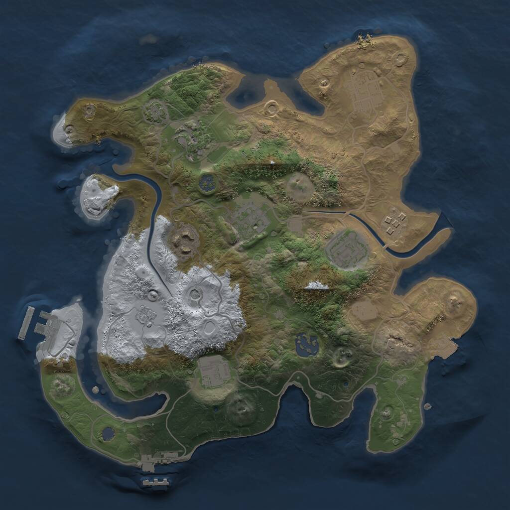 Rust Map: Procedural Map, Size: 3000, Seed: 1972550770, 13 Monuments