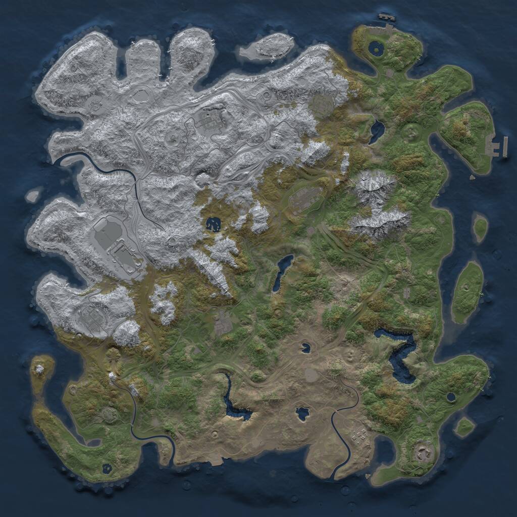 Rust Map: Procedural Map, Size: 5000, Seed: 152356, 15 Monuments