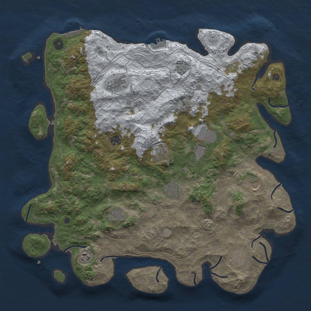 Rust Map: Procedural Map, Size: 4500, Seed: 88932442, 19 Monuments