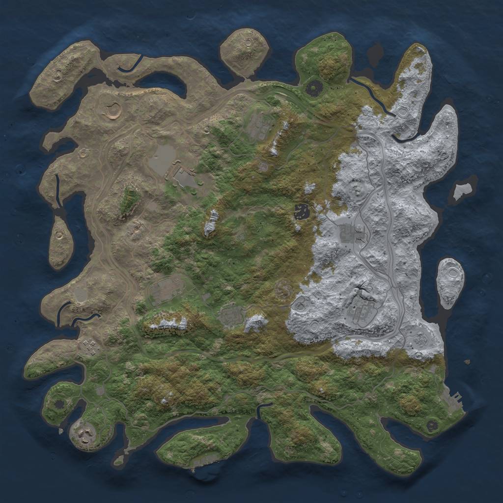 Rust Map: Procedural Map, Size: 4500, Seed: 397631727, 19 Monuments