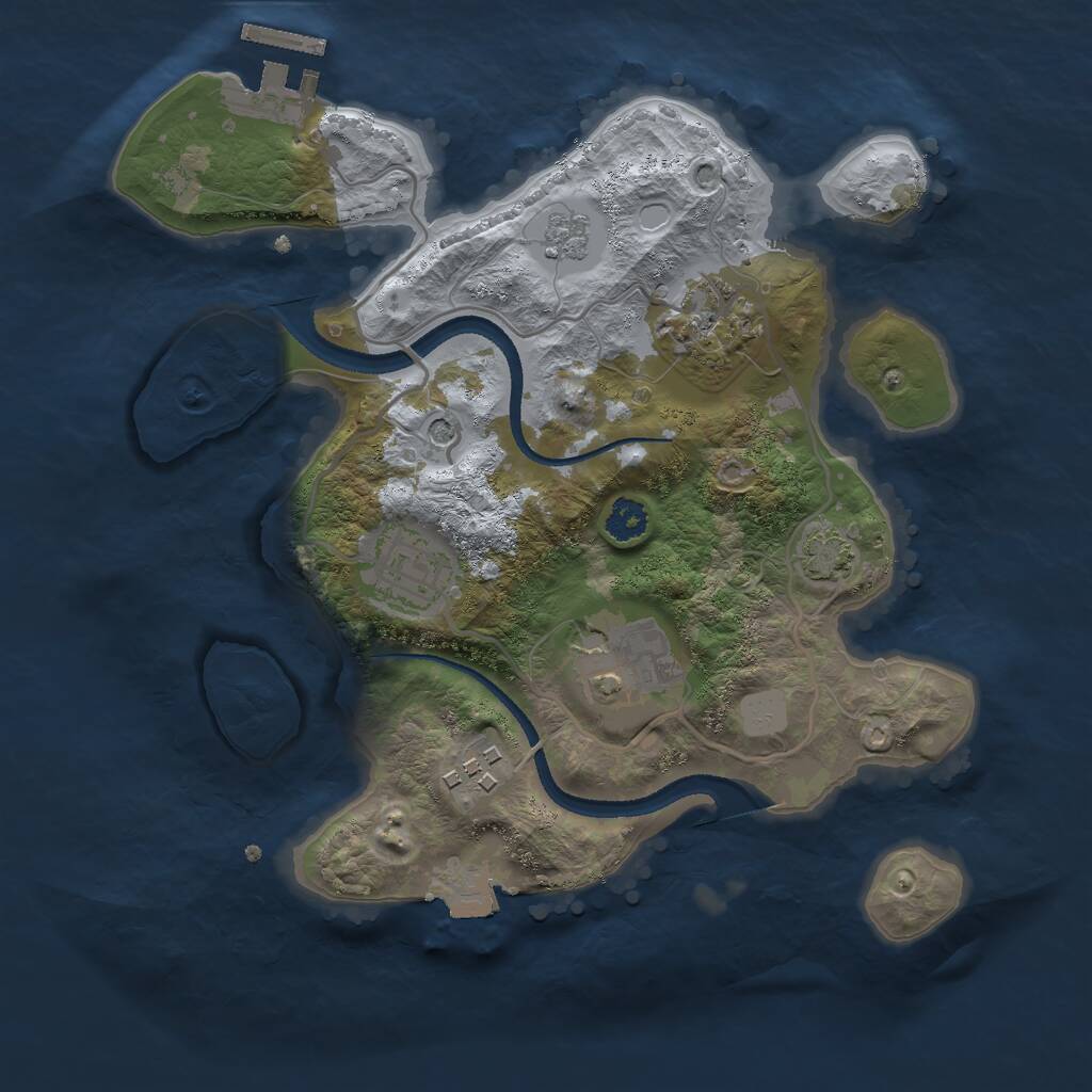 Rust Map: Procedural Map, Size: 2600, Seed: 65, 9 Monuments