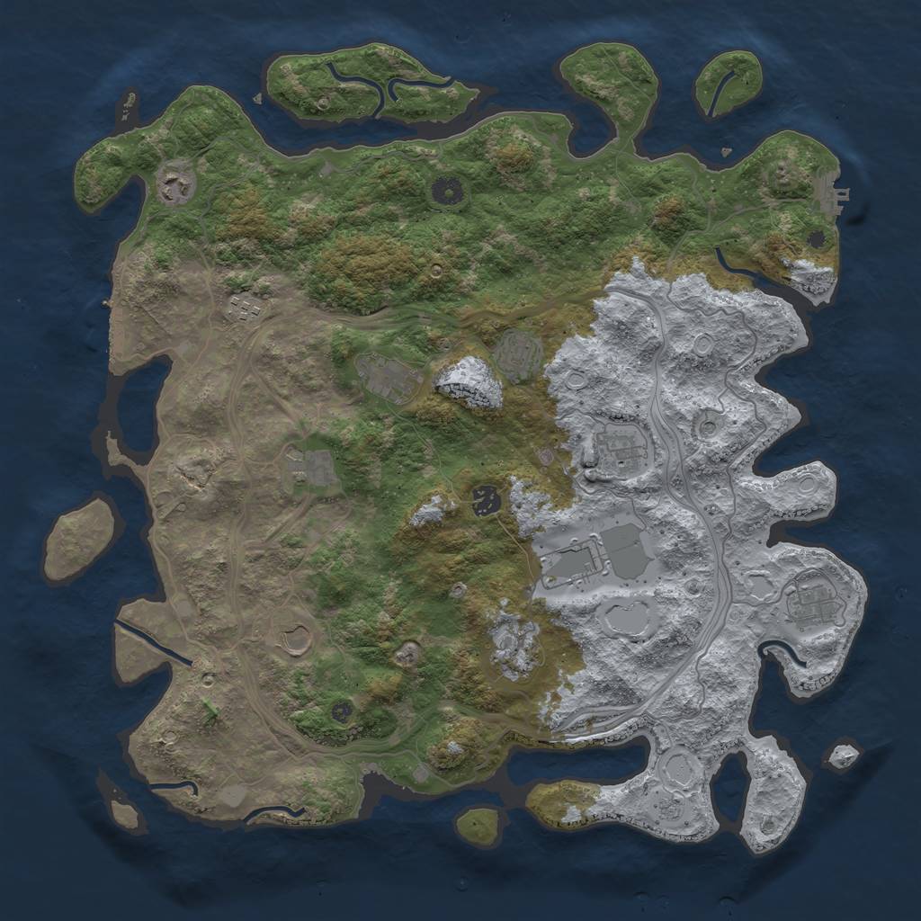 Rust Map: Procedural Map, Size: 4500, Seed: 386022588, 20 Monuments