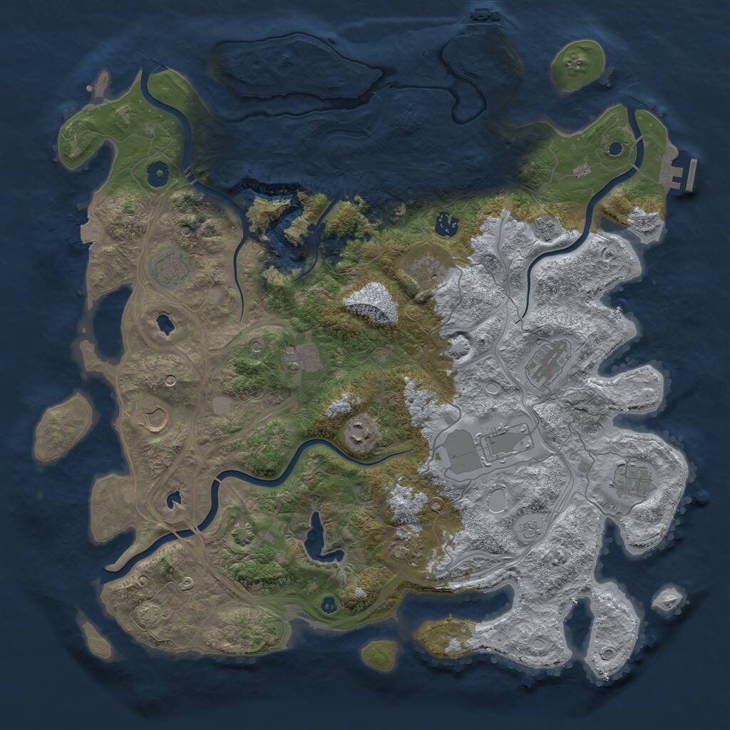 Rust Map: Procedural Map, Size: 4500, Seed: 386022588, 17 Monuments
