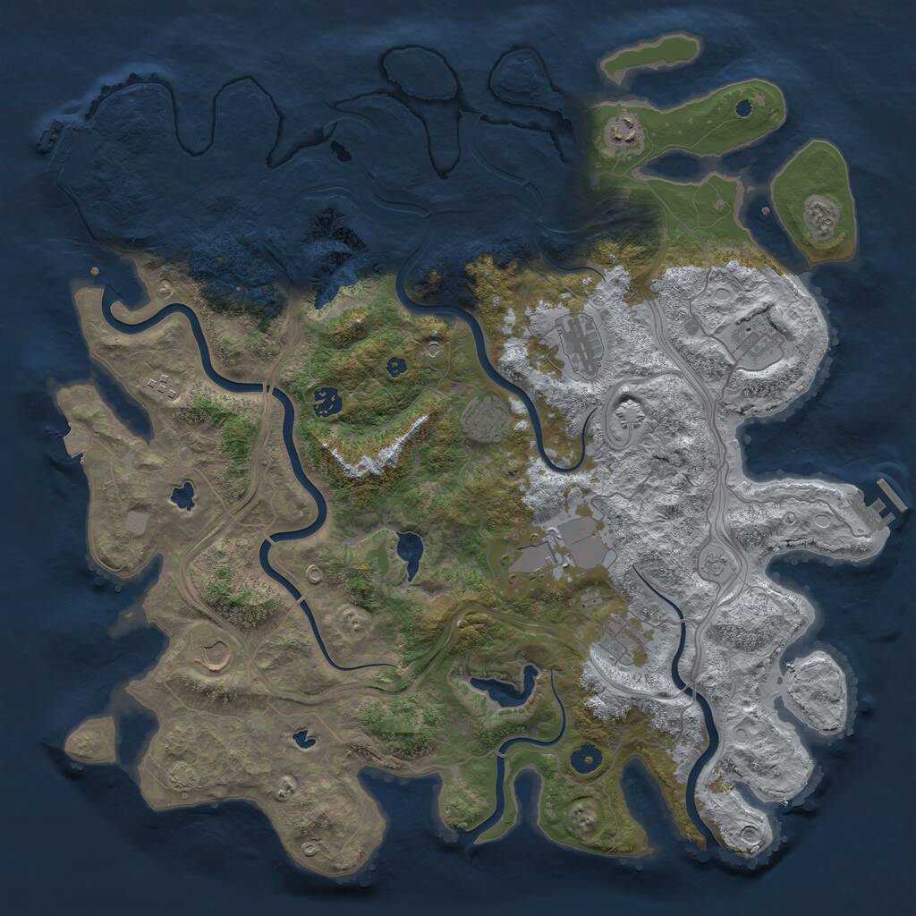 Rust Map: Procedural Map, Size: 4590, Seed: 4000000, 15 Monuments