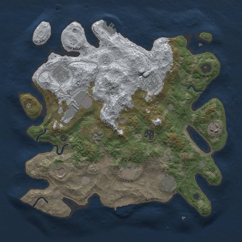 Rust Map: Procedural Map, Size: 3500, Seed: 20220515, 18 Monuments