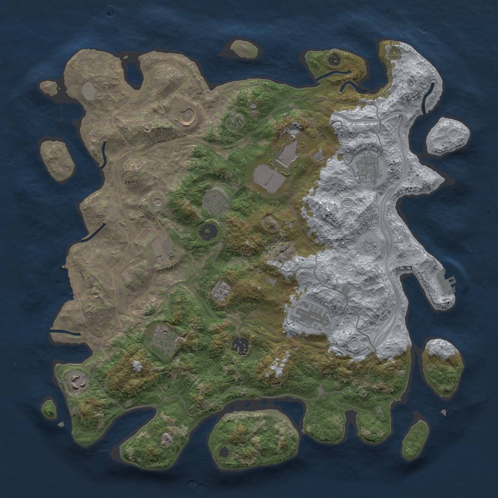 Rust Map: Procedural Map, Size: 4250, Seed: 24052020, 19 Monuments