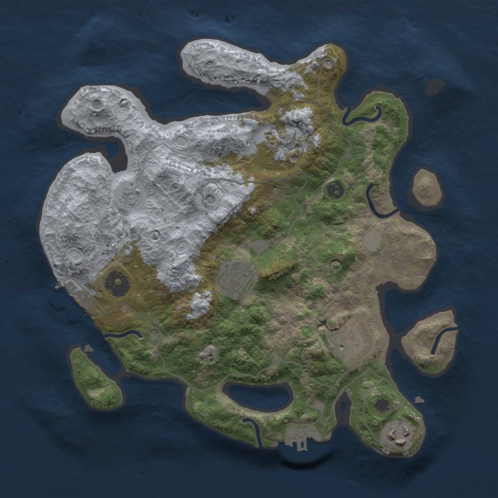 Rust Map: Procedural Map, Size: 3000, Seed: 934242266, 13 Monuments