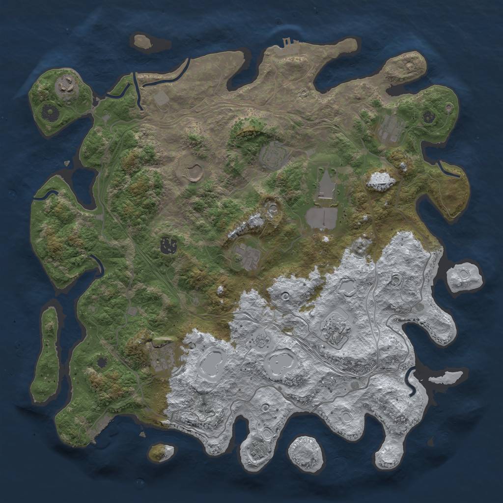 Rust Map: Procedural Map, Size: 4250, Seed: 904304, 19 Monuments