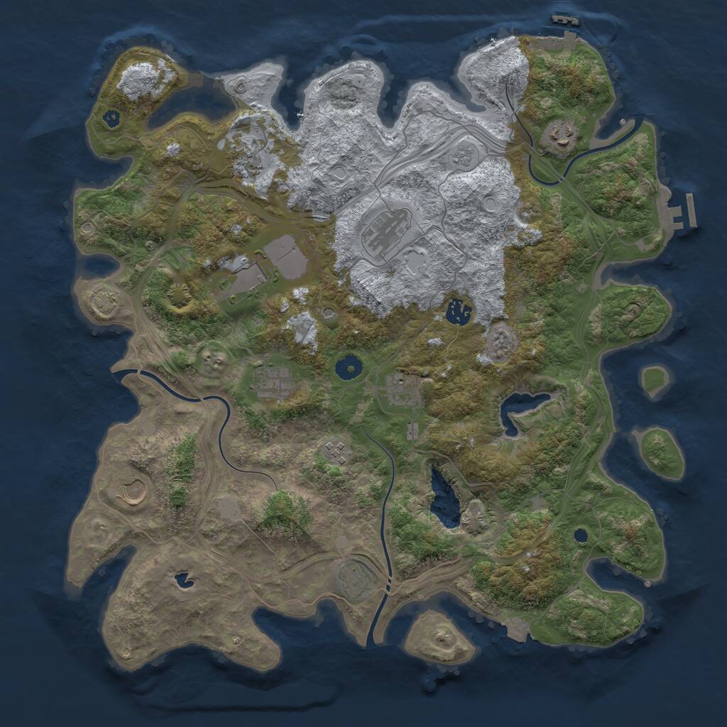 Rust Map: Procedural Map, Size: 4250, Seed: 623171, 16 Monuments