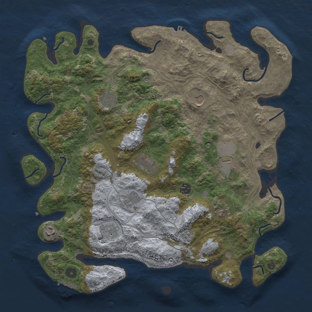 Rust Map: Procedural Map, Size: 4250, Seed: 387448, 18 Monuments