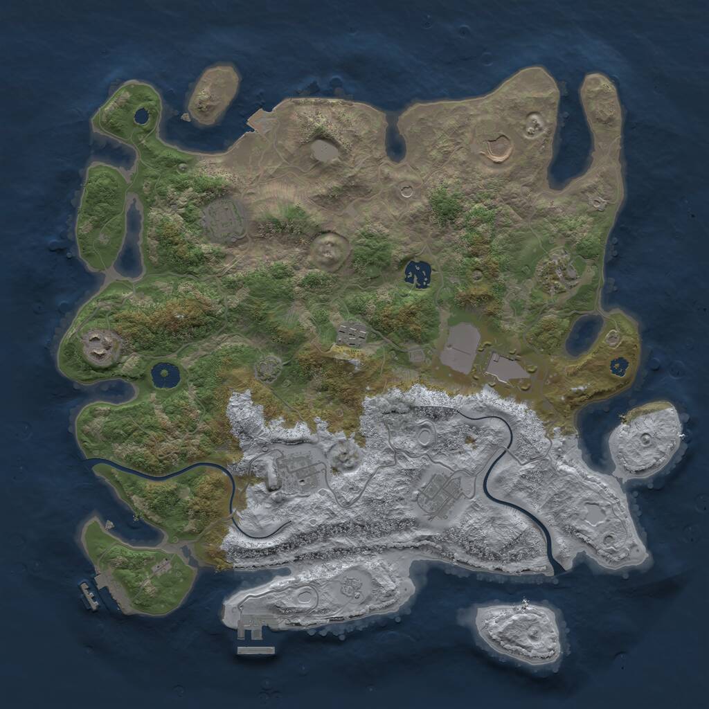 Rust Map: Procedural Map, Size: 3850, Seed: 1249681592, 15 Monuments