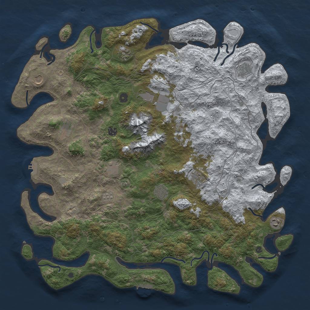 Rust Map: Procedural Map, Size: 5000, Seed: 1531781049, 20 Monuments