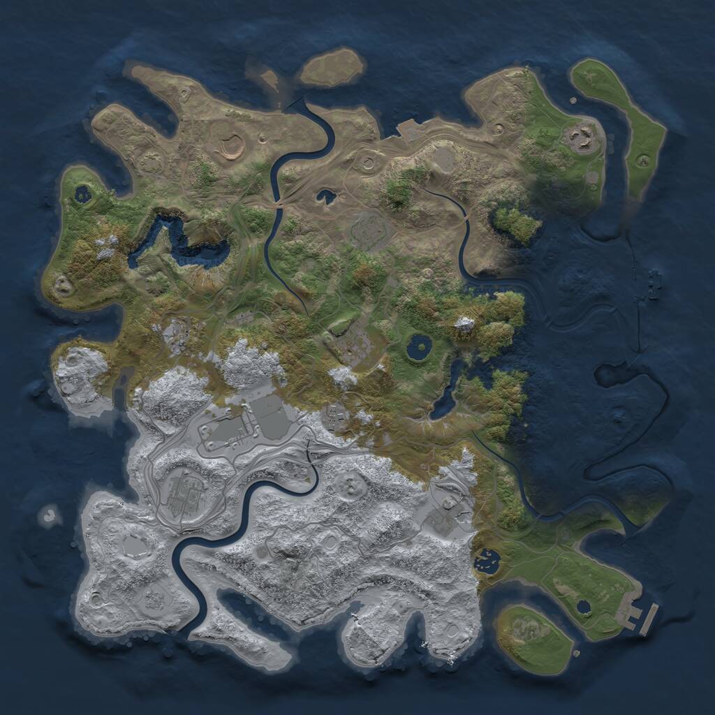 Rust Map: Procedural Map, Size: 4250, Seed: 453277, 16 Monuments