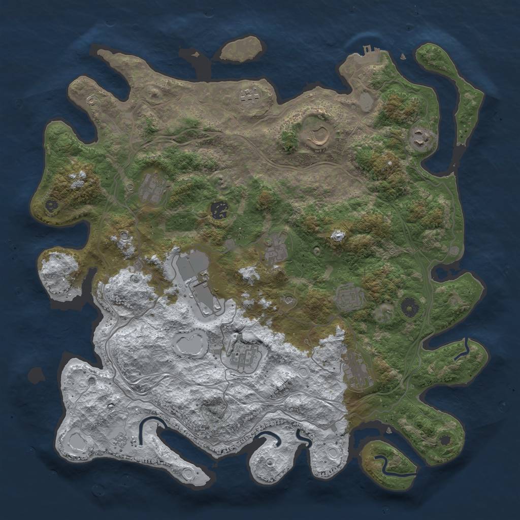 Rust Map: Procedural Map, Size: 4250, Seed: 453277, 18 Monuments