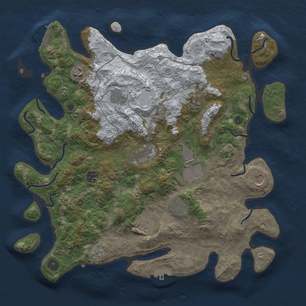 Rust Map: Procedural Map, Size: 4000, Seed: 2667, 19 Monuments