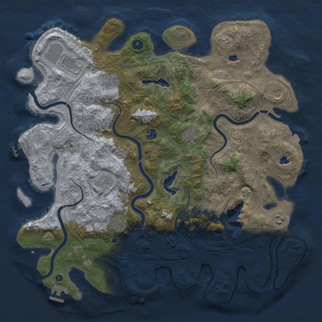 Rust Map: Procedural Map, Size: 4500, Seed: 55846786, 15 Monuments