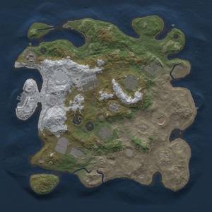 Thumbnail Rust Map: Procedural Map, Size: 3500, Seed: 83492, 19 Monuments