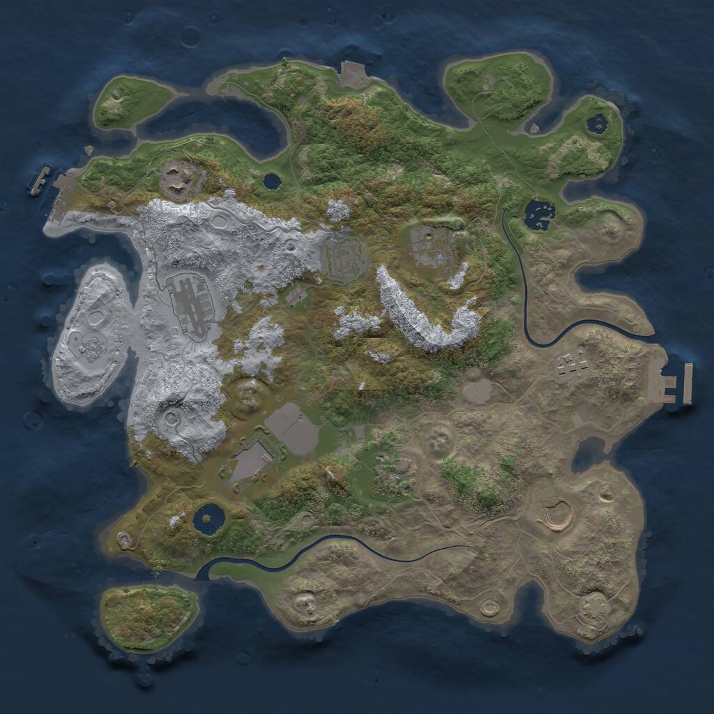 Rust Map: Procedural Map, Size: 3500, Seed: 83492, 15 Monuments