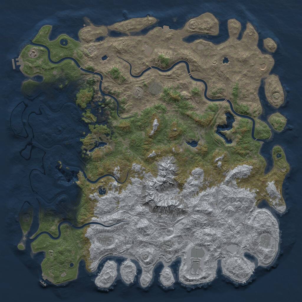 Rust Map: Procedural Map, Size: 6000, Seed: 26548946, 17 Monuments