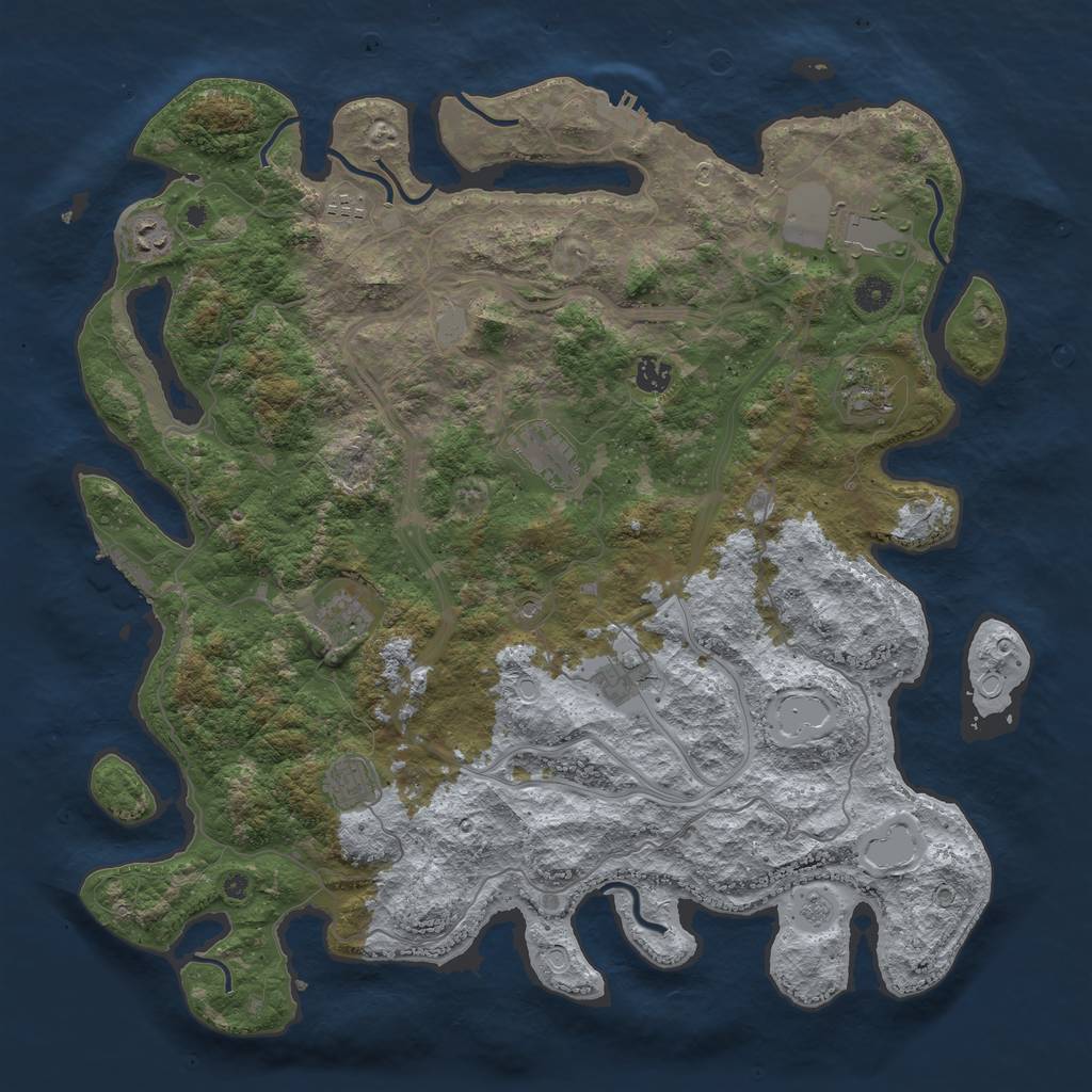 Rust Map: Procedural Map, Size: 4500, Seed: 4579824, 18 Monuments