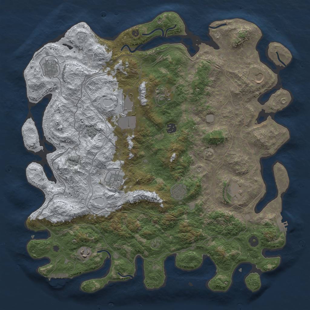 Rust Map: Procedural Map, Size: 4500, Seed: 1835202, 19 Monuments