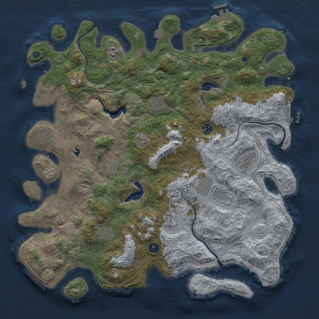 Rust Map: Procedural Map, Size: 4500, Seed: 14052022, 16 Monuments