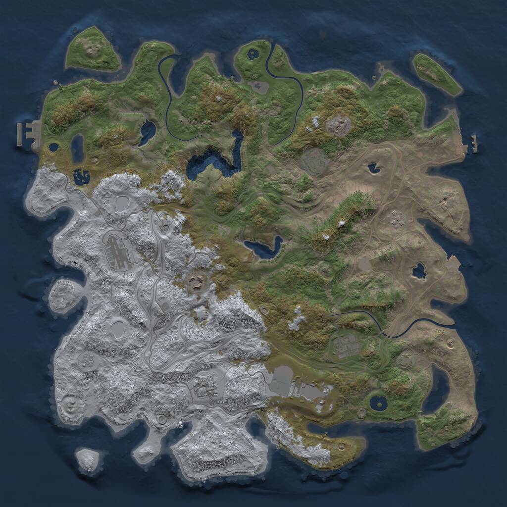 Rust Map: Procedural Map, Size: 4500, Seed: 3410146, 14 Monuments