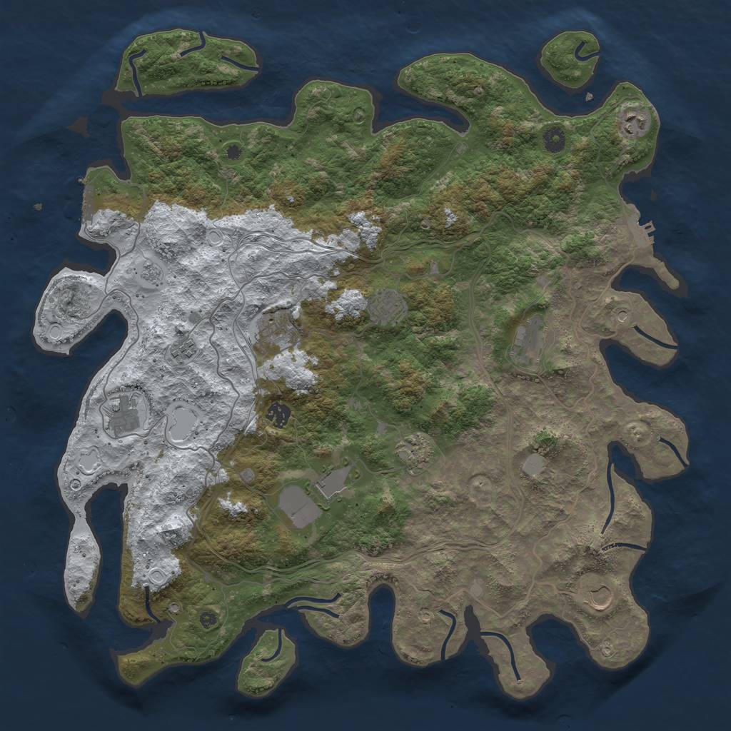 Rust Map: Procedural Map, Size: 4500, Seed: 1789447, 19 Monuments