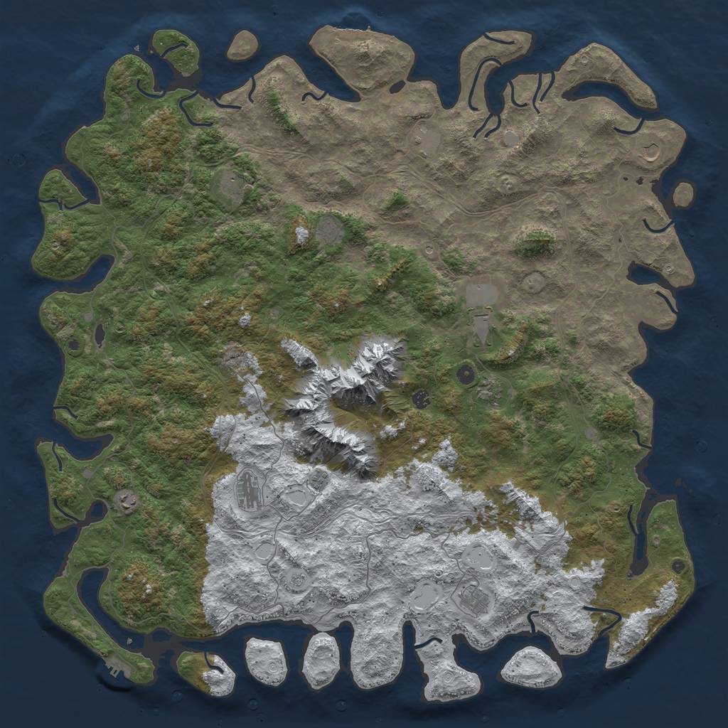 Rust Map: Procedural Map, Size: 6000, Seed: 325251989, 20 Monuments