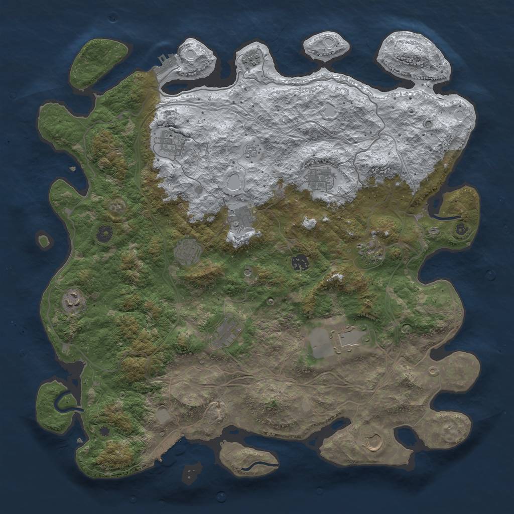 Rust Map: Procedural Map, Size: 4500, Seed: 1170452, 20 Monuments