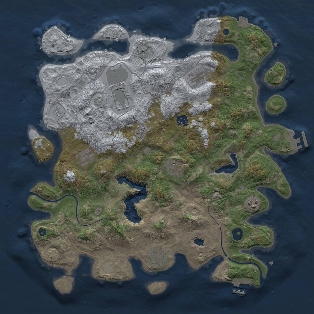 Rust Map: Procedural Map, Size: 4000, Seed: 226627342, 14 Monuments