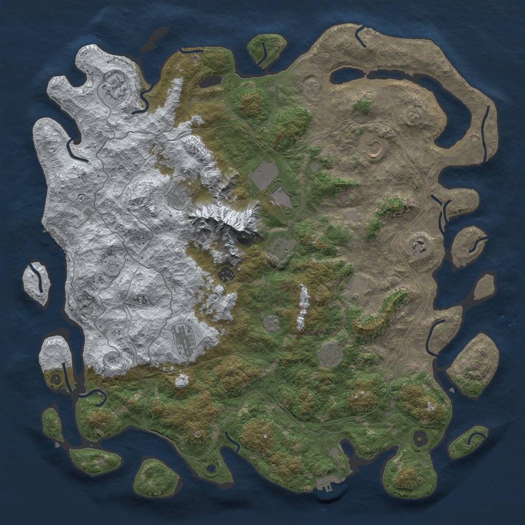 Rust Map: Procedural Map, Size: 5000, Seed: 1612596502, 20 Monuments