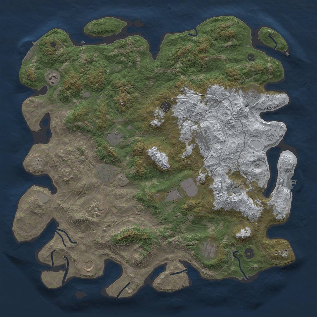 Rust Map: Procedural Map, Size: 4500, Seed: 792269966, 20 Monuments