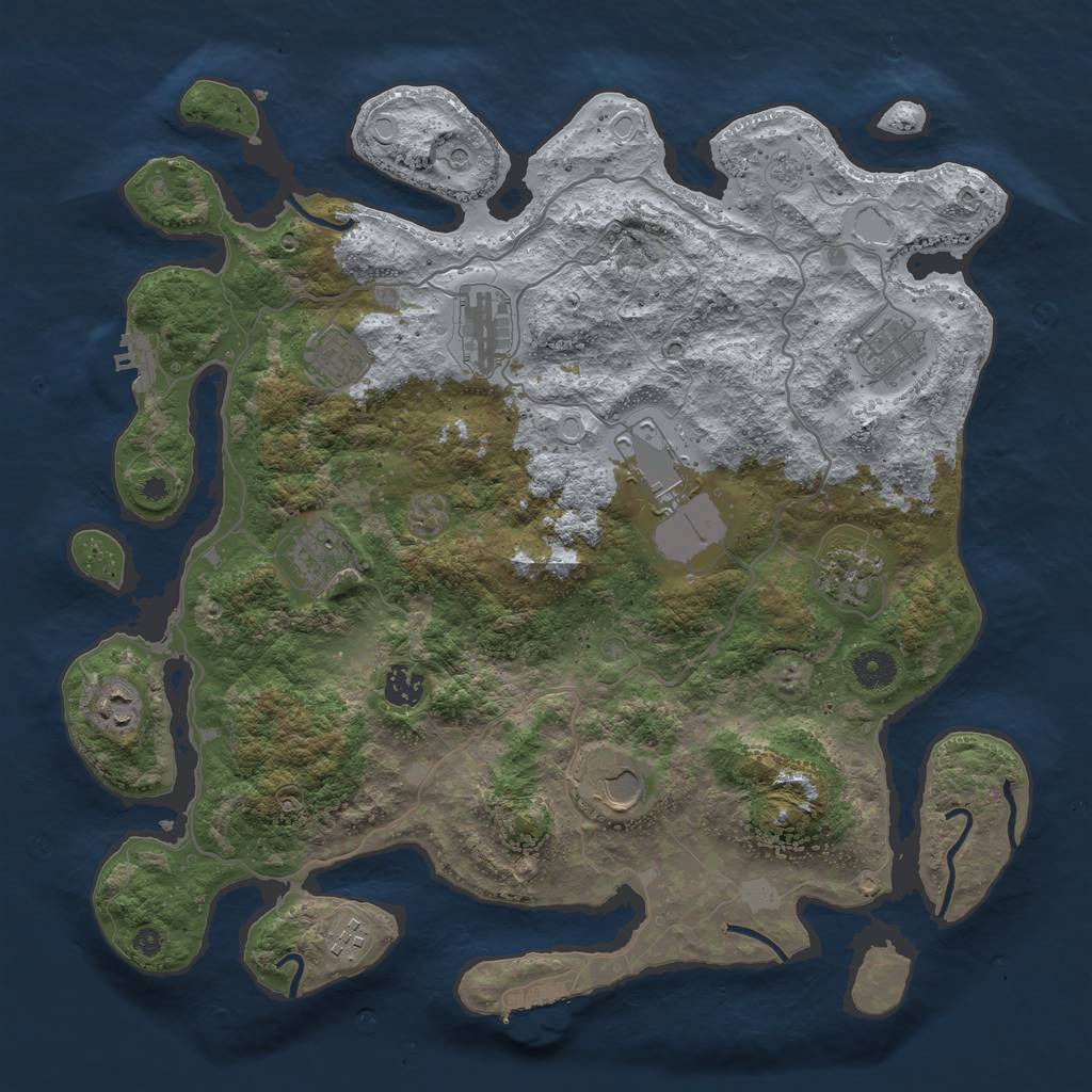 Rust Map: Procedural Map, Size: 4000, Seed: 1609155898, 19 Monuments