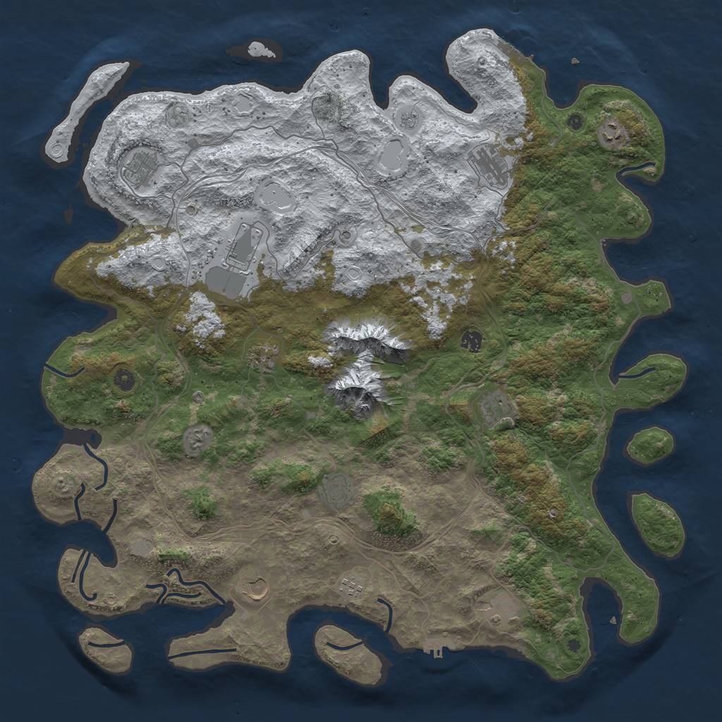 Rust Map: Procedural Map, Size: 5000, Seed: 1617278834, 20 Monuments