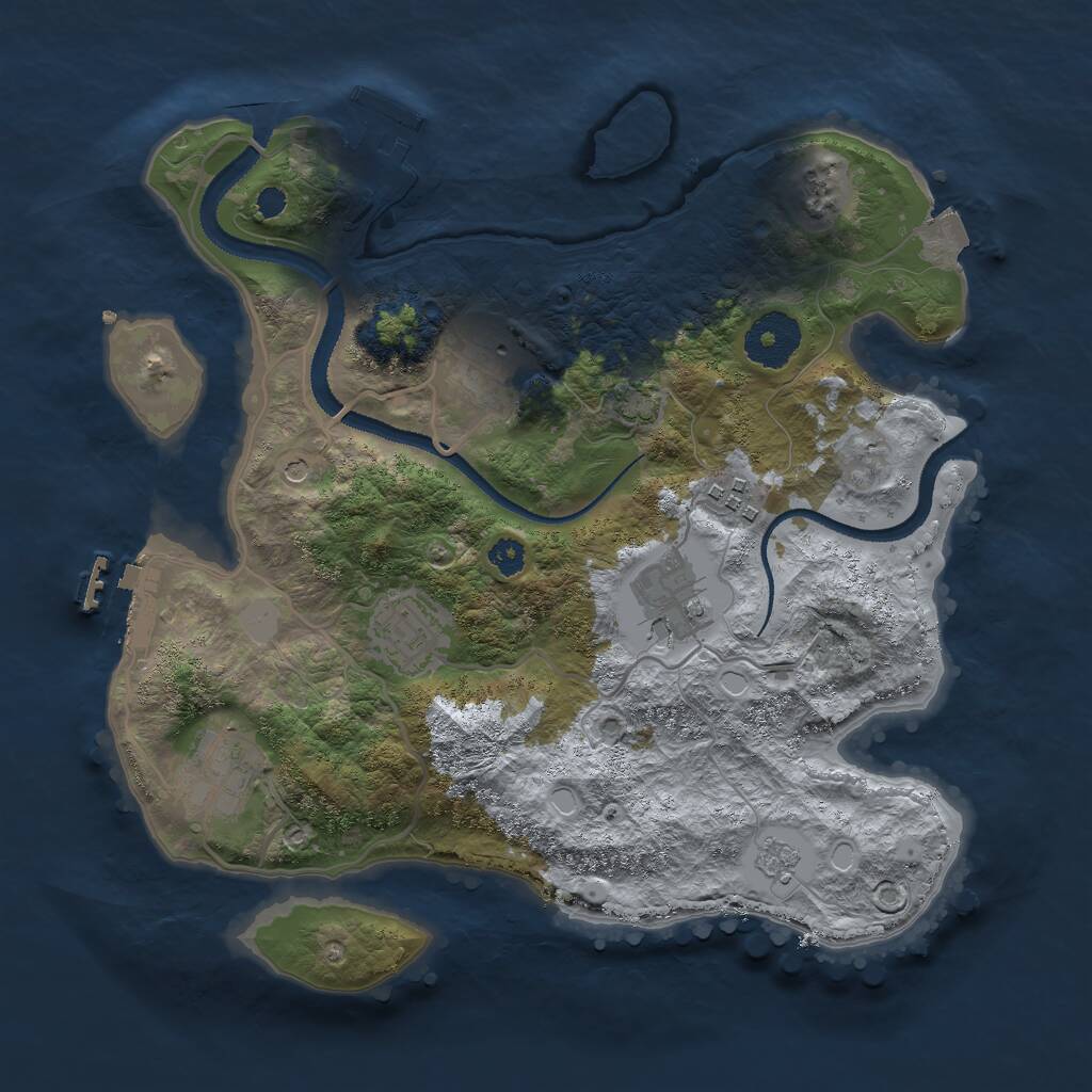 Rust Map: Procedural Map, Size: 3000, Seed: 1987149459, 11 Monuments