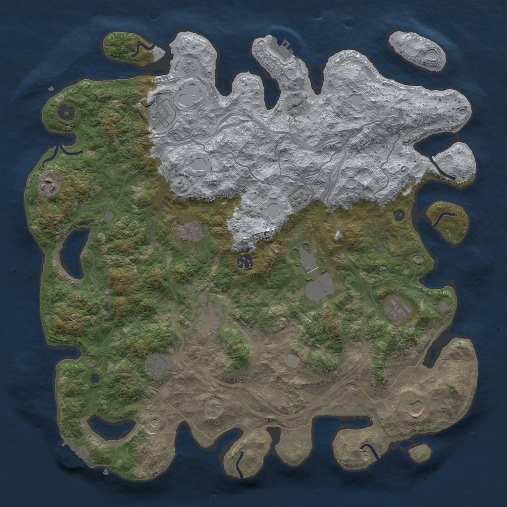 Rust Map: Procedural Map, Size: 4500, Seed: 12131, 17 Monuments