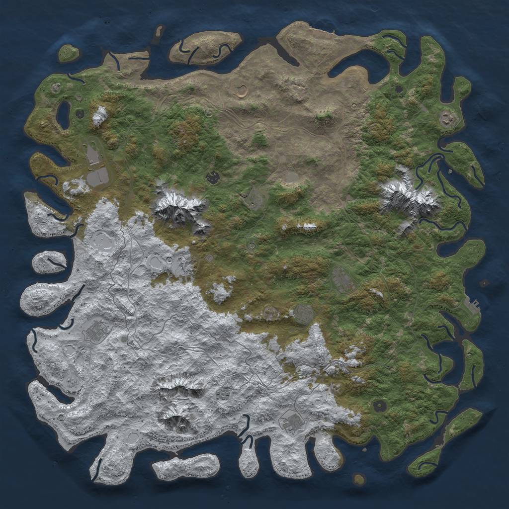 Rust Map: Procedural Map, Size: 6000, Seed: 364364364, 20 Monuments