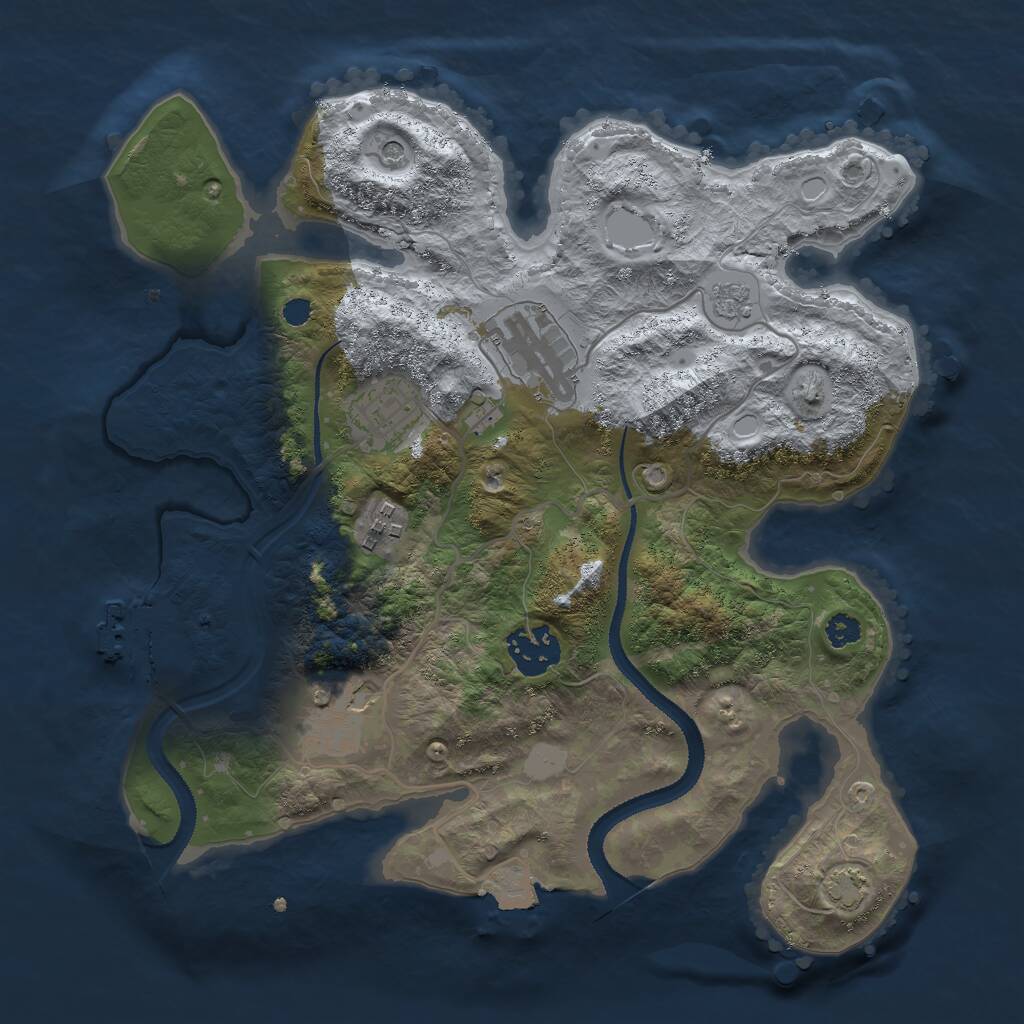 Rust Map: Procedural Map, Size: 3000, Seed: 532440, 10 Monuments