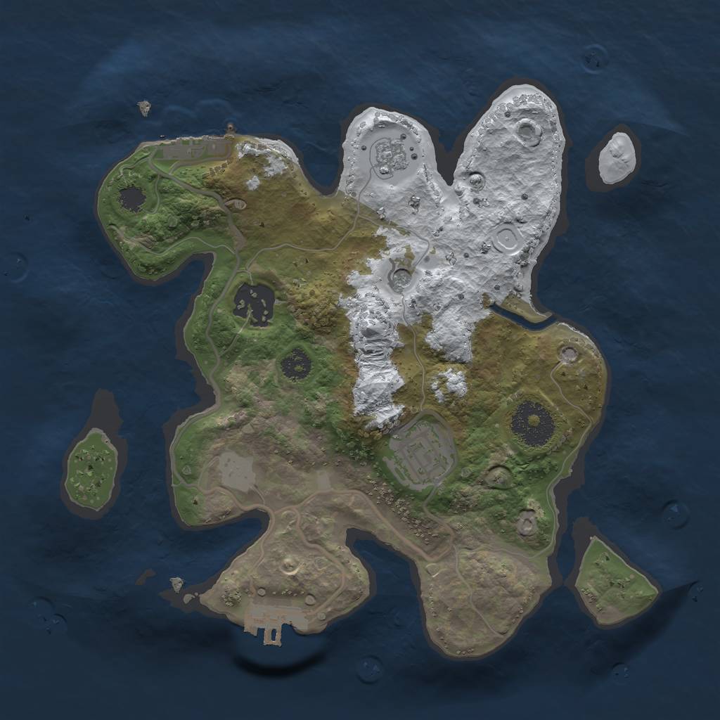Rust Map: Procedural Map, Size: 2500, Seed: 1214816943, 11 Monuments