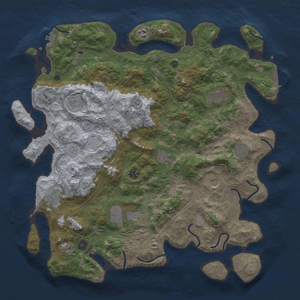 Rust Map: Procedural Map, Size: 4500, Seed: 756690, 20 Monuments