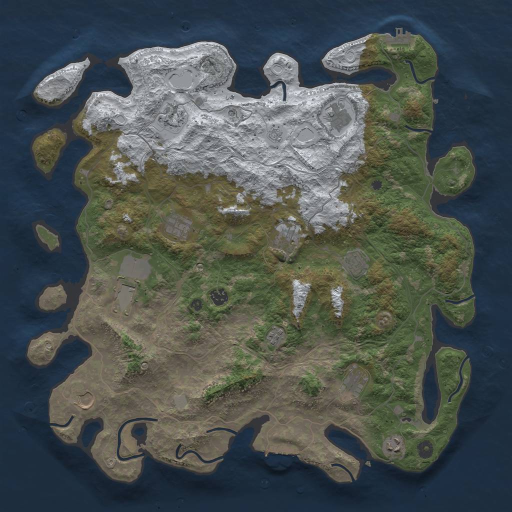 Rust Map: Procedural Map, Size: 4500, Seed: 4540692, 20 Monuments