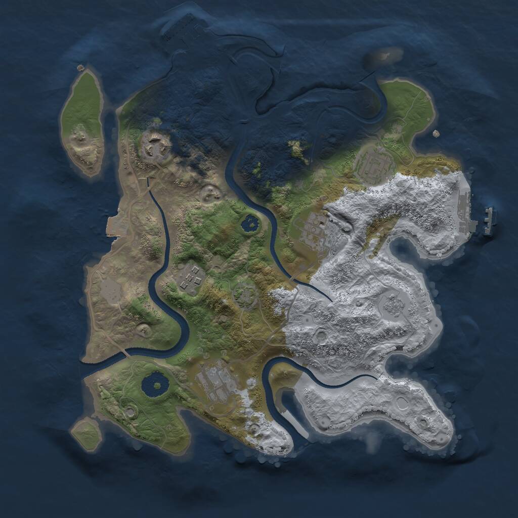 Rust Map: Procedural Map, Size: 3000, Seed: 99137482, 10 Monuments
