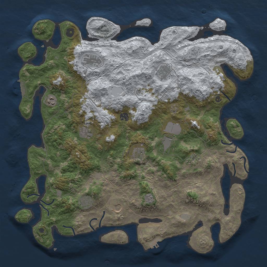 Rust Map: Procedural Map, Size: 4500, Seed: 4230006, 20 Monuments