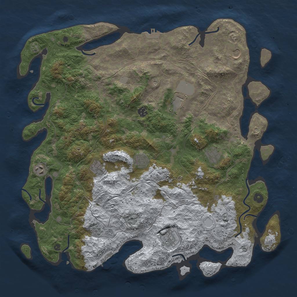 Rust Map: Procedural Map, Size: 4500, Seed: 2582030, 18 Monuments