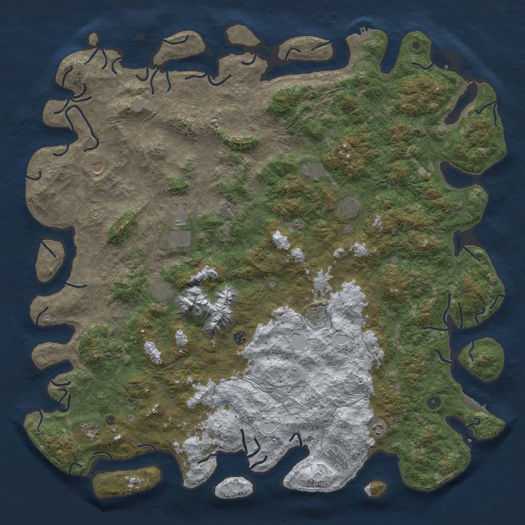 Rust Map: Procedural Map, Size: 6000, Seed: 270941973, 20 Monuments