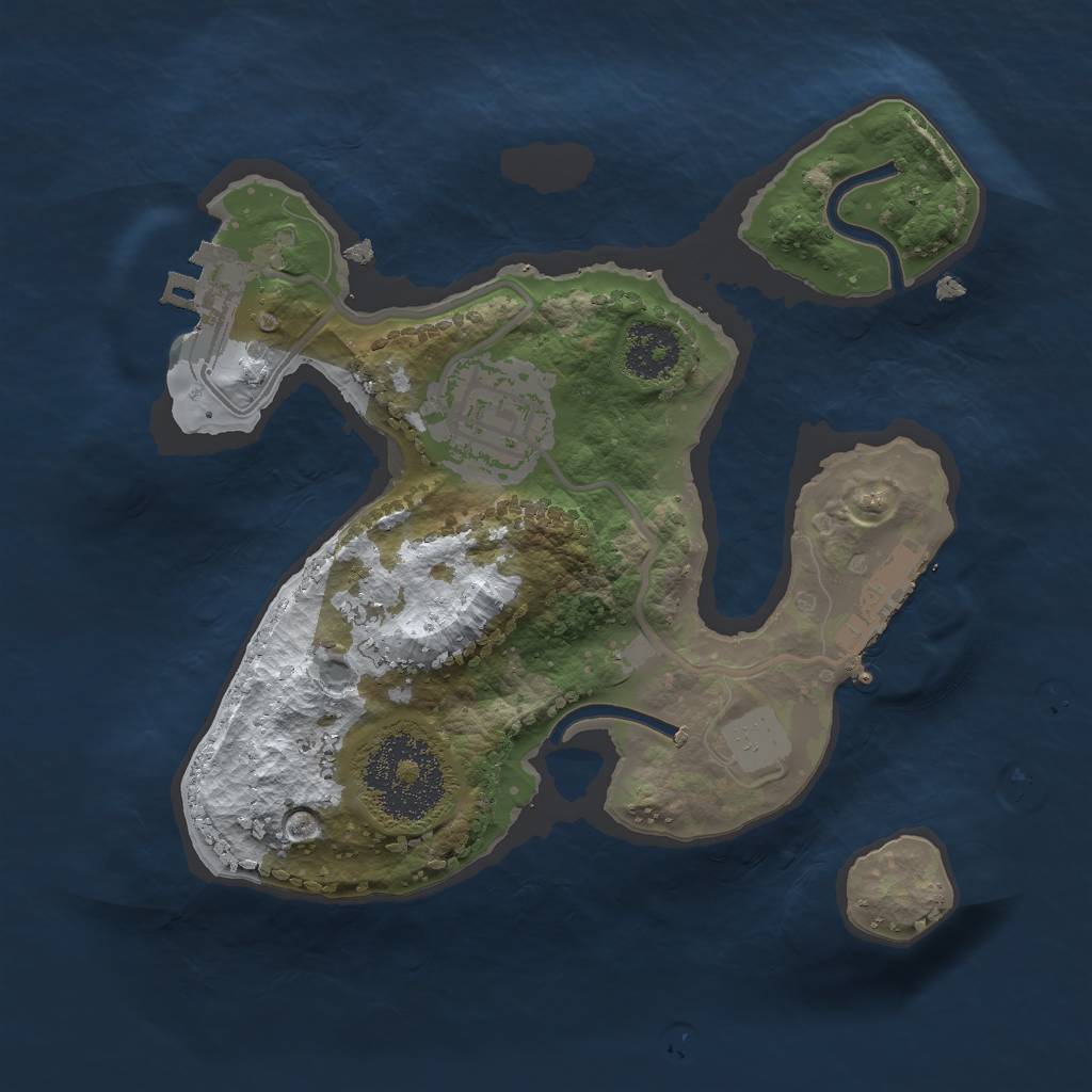 Rust Map: Procedural Map, Size: 2000, Seed: 5516074, 8 Monuments