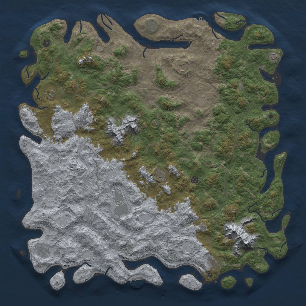 Rust Map: Procedural Map, Size: 6000, Seed: 1005, 20 Monuments