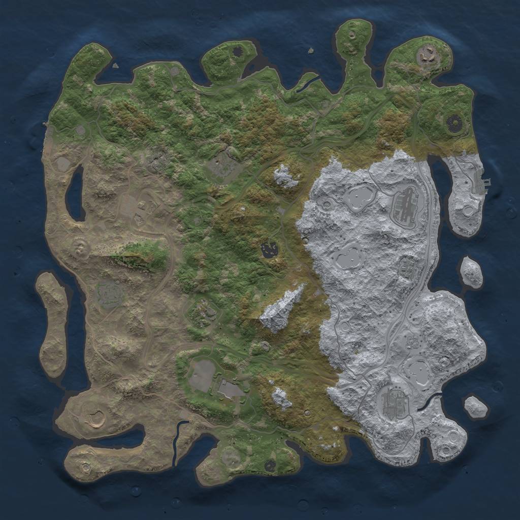 Rust Map: Procedural Map, Size: 4500, Seed: 4867361, 20 Monuments