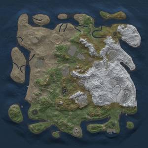 Thumbnail Rust Map: Procedural Map, Size: 3850, Seed: 1098696117, 19 Monuments